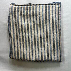 Lauren Ralph Lauren 100% Cotton Queen Striped Flat Sheet Tan Blue Preppy Nautica